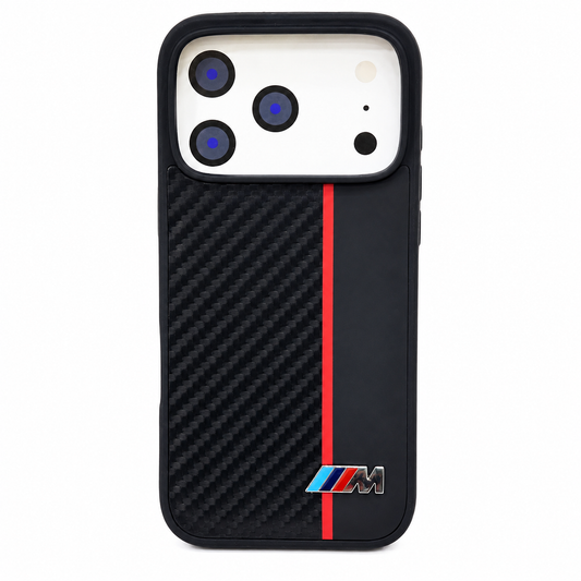 CASE FIBRA Y CUERO NEGRO IPH 17 PRO