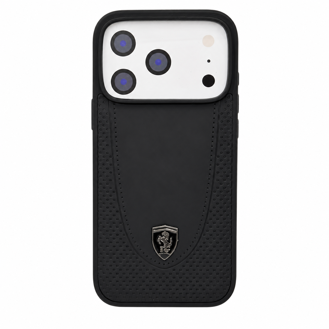 CASE CUERO NEGRO MATE FERRARI IPH 17 PRO