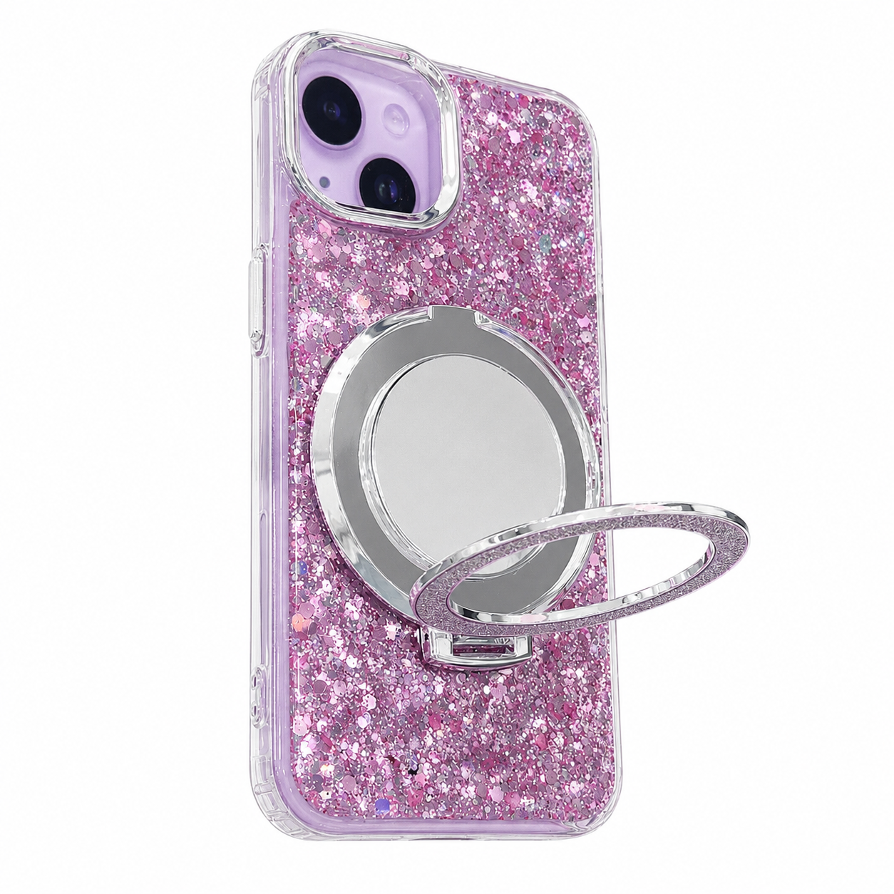 CASE SOPORTE CON ESPEJO ROSA IPH 13/14/15