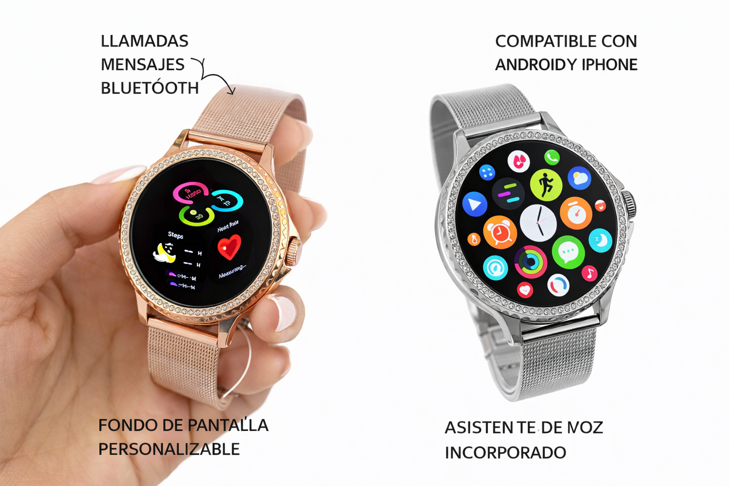RELOJ INTELGENTE AMOUR + 2 BANDAS