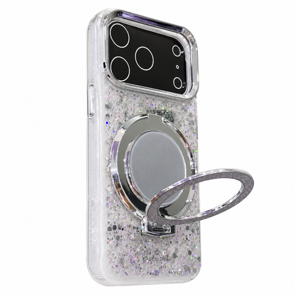 CASE ESPEJO CON SOPORTE PLATEADO IPH 17 PRO