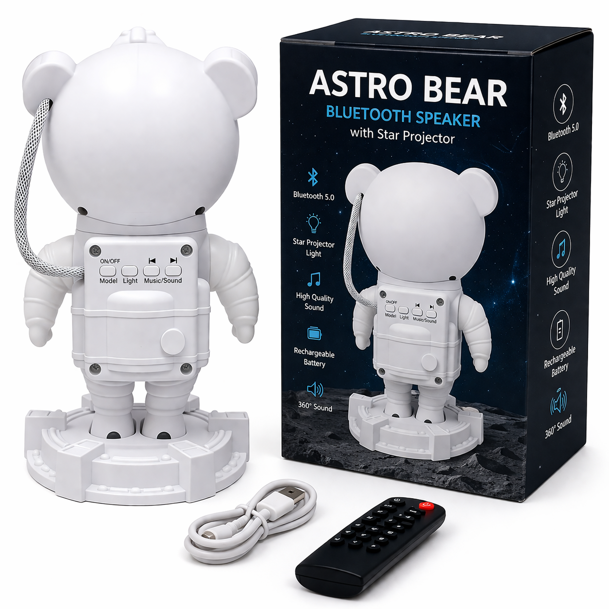Astronauta grande luz + Parlante Accesorios
