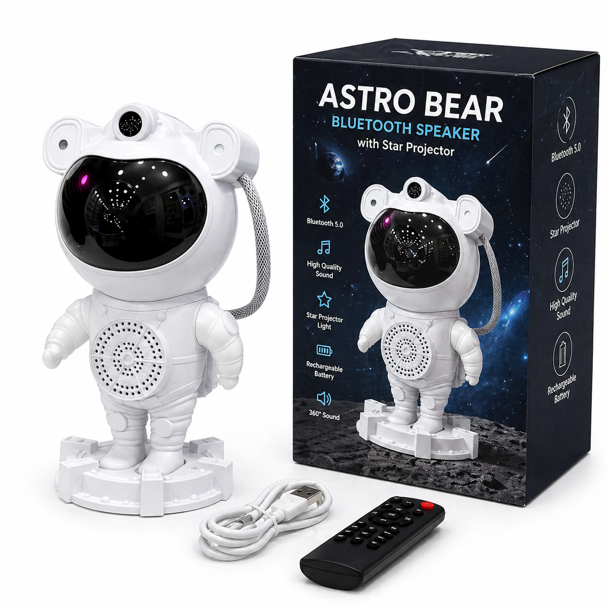 Astronauta grande luz + Parlante Accesorios