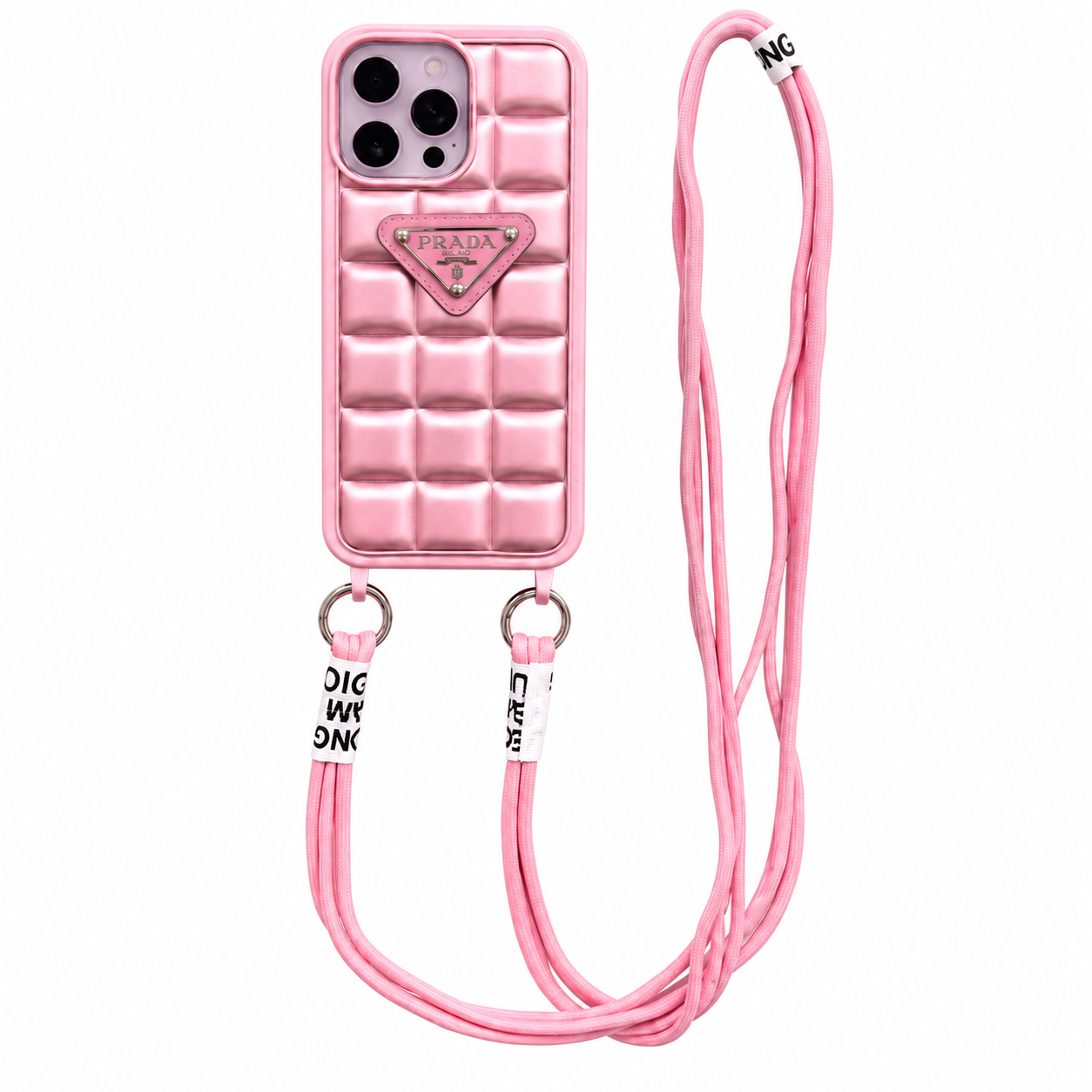 CASE PRADA ROSA MAS STRAP LUXURY IPH 14 PRO MAX