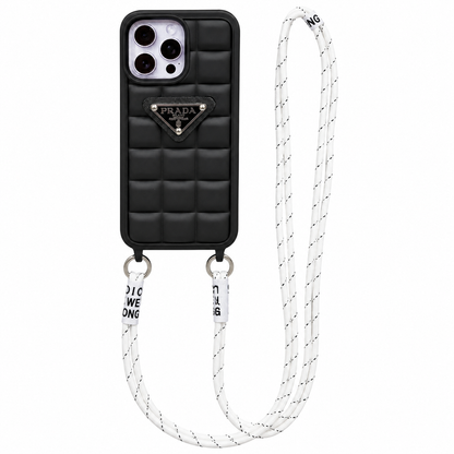 CASE PRADA NEGRO MAS STRAP LUXURY IPH 13 PRO MAX