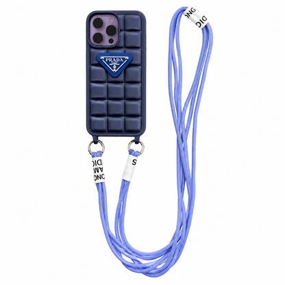 CASE PRADA AZUL MAS STRAP LUXURY IPH 13 PRO MAX