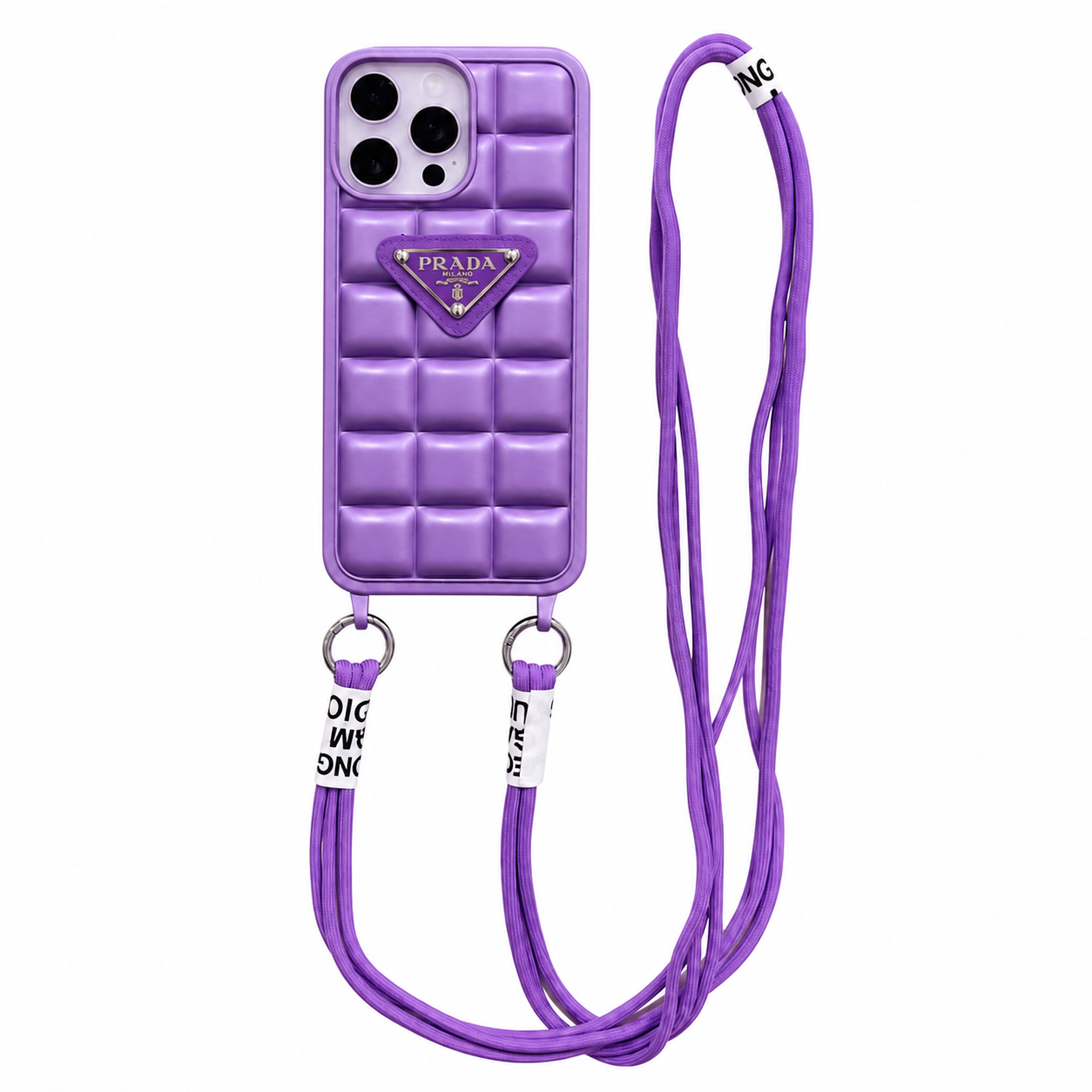CASE PRADA MORADO MAS STRAP LUXURY IPH 13 PRO MAX