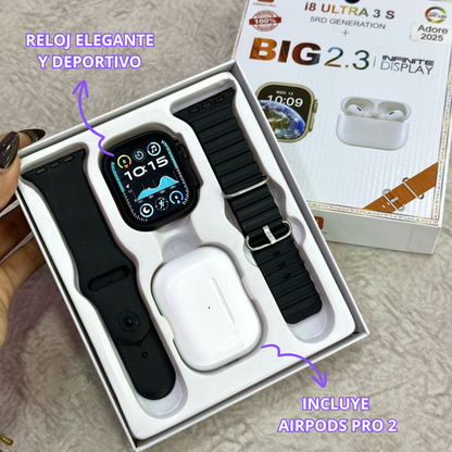 Reloj Inteligente + Audifonos GRATIS + 2 pulsos