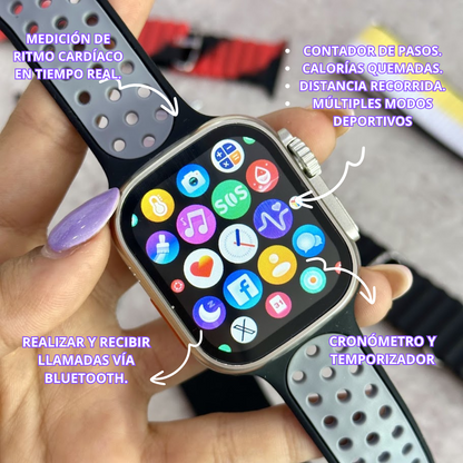 Reloj Smart ultra 2 + 7 bandas gratis