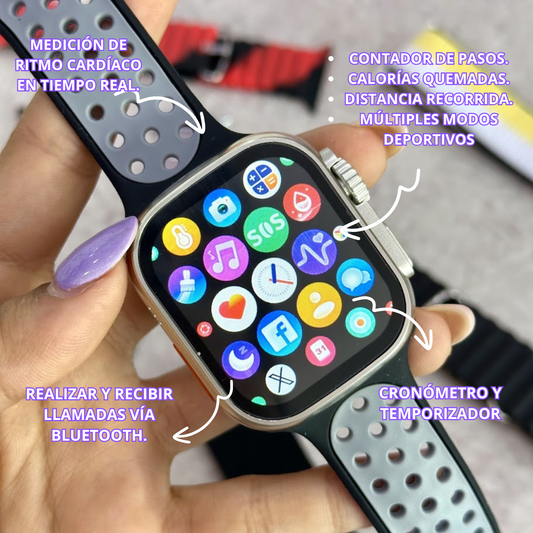 Reloj Smart ultra 2 + 7 bandas gratis