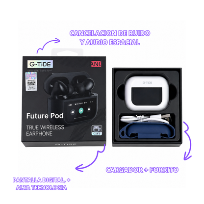 AIR PODS G-TIDE FUTURE POD MORADO CON PANTALLA