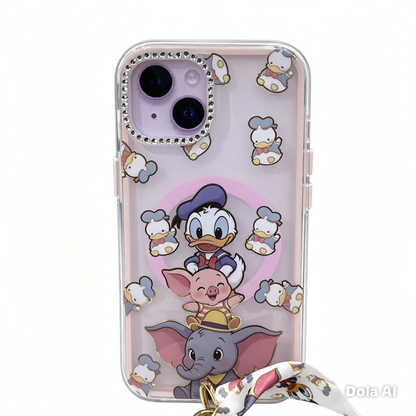CASE STRAP COQUETE PATITOS MGS IPH 13/14/15