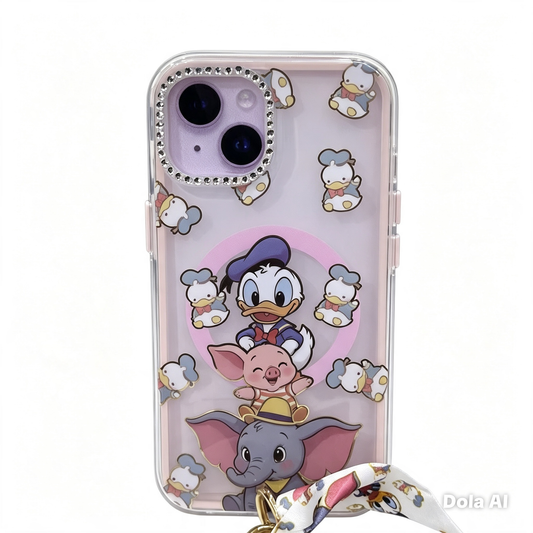 CASE STRAP COQUETE PATITOS MGS IPH 13/14/15