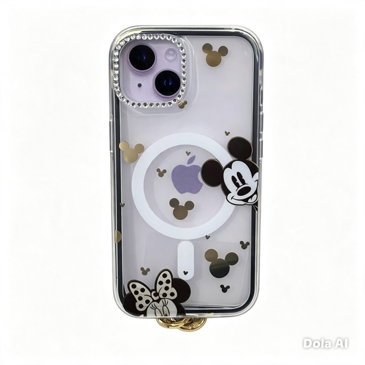 CASE STRAP COQUETE MICKEY Y MINNIE MGS IPH 13/14/15