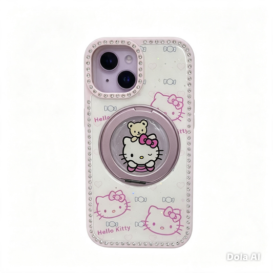 CASE DOBLE MGS SOPORTE 360 H KITTY IPH 13/14/15