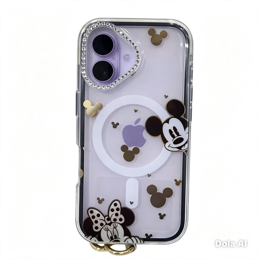 CASE STRAP COQUETE MICKEY Y MINNIE MGS IPH 16/17