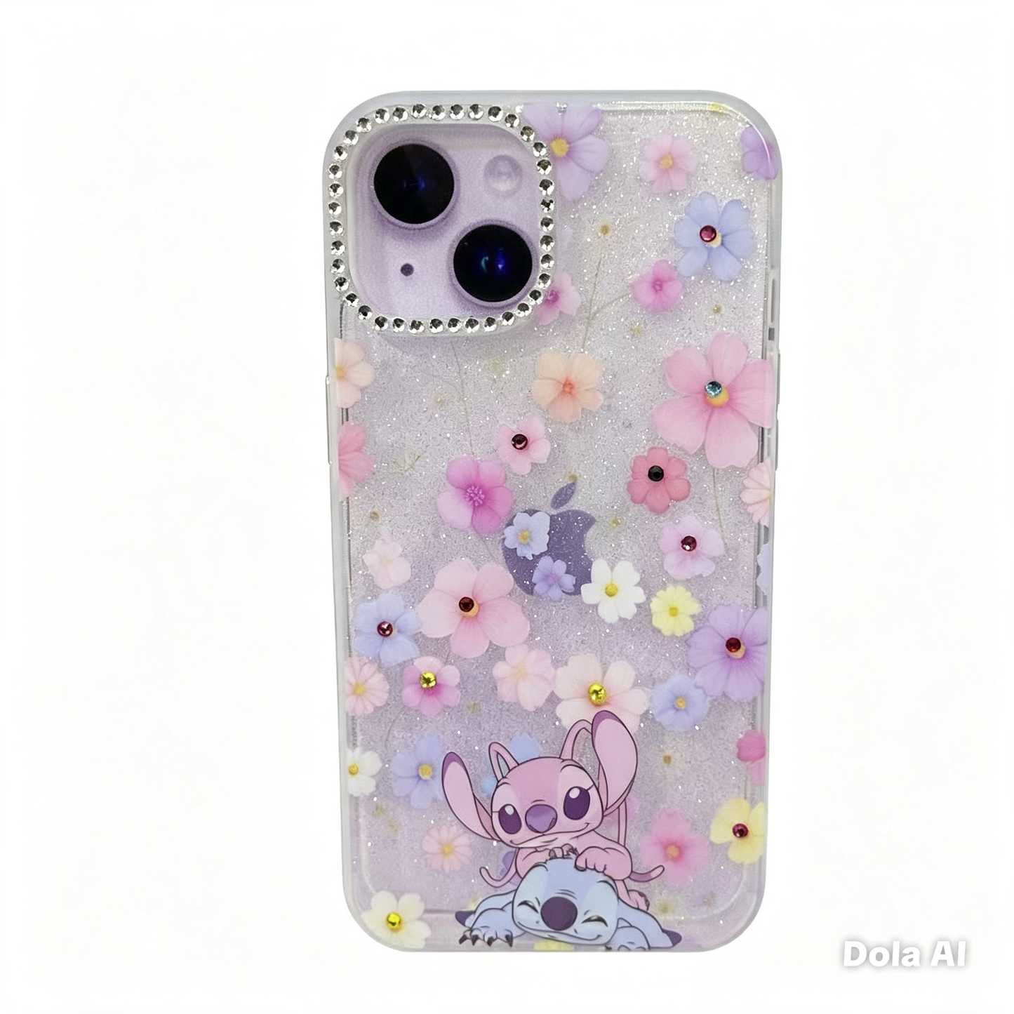 CASE ANGELA Y STITCH MAS AROS IPH 13/14/15