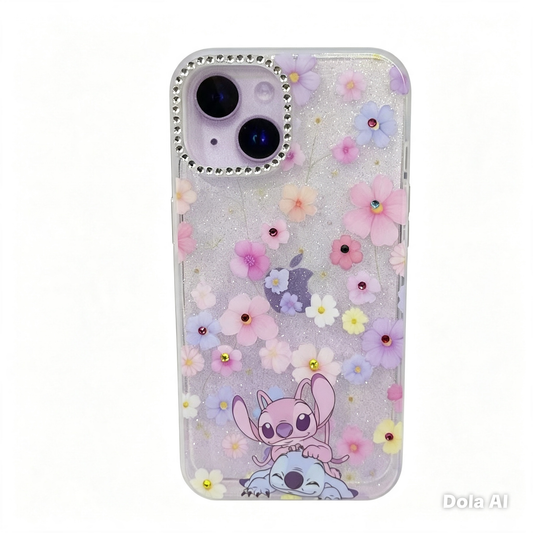 CASE ANGELA Y STITCH MAS AROS IPH 13/14/15