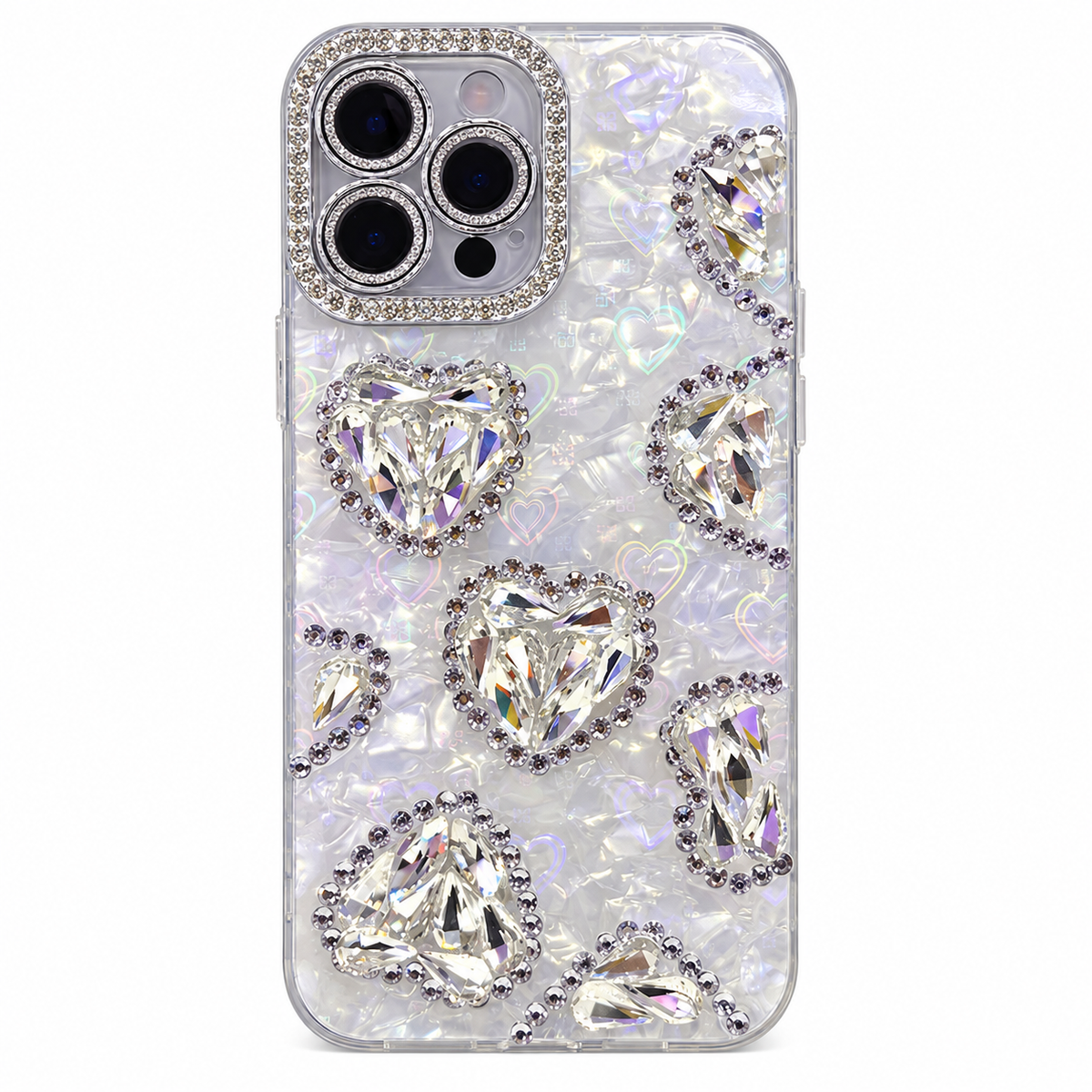 CASE CORA TORNASOL PIEDRAS Y STRAP PERLAS IPH 12 PRO MAX/ 13 PRO MAX