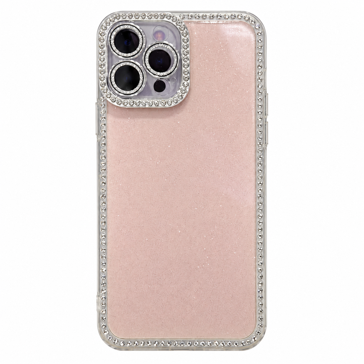 CASE GLITTER PINK CON STRAP IPH 14 PRO