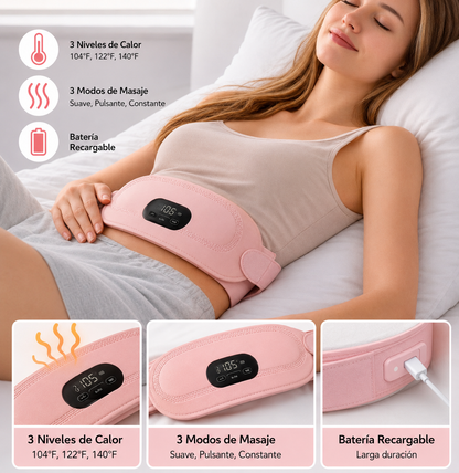 Cinturón Térmico Recargable Con Masaje Para Cólicos | Caja de regalo GRATIS🎁