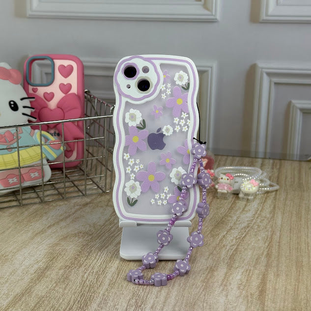 Flowers moradas + strap IPH 13/14