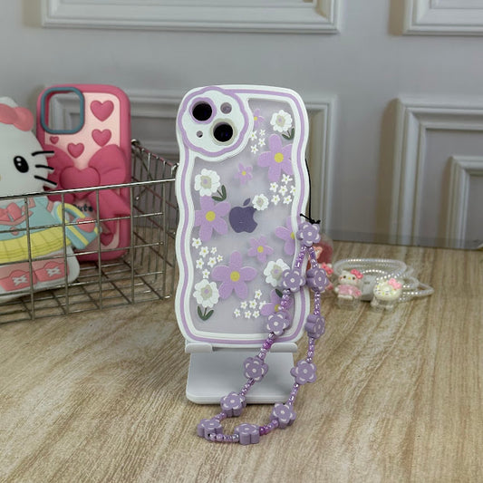 Flowers moradas + strap IPH 13/14