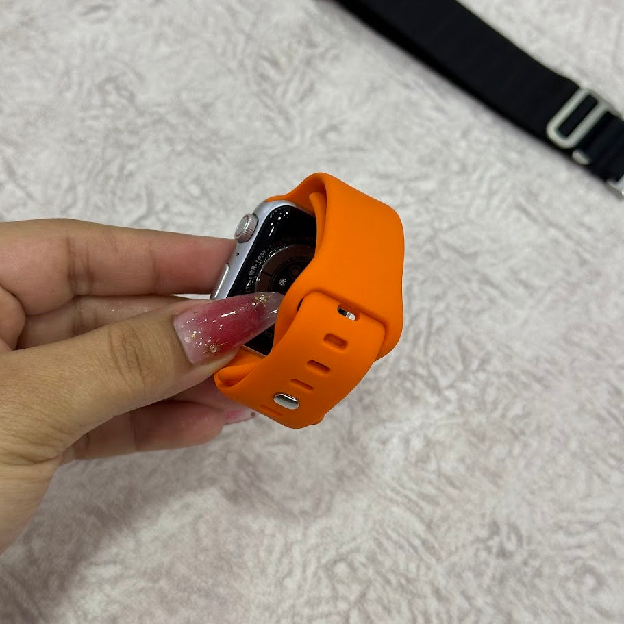 Manilla de silicona naranja lisa