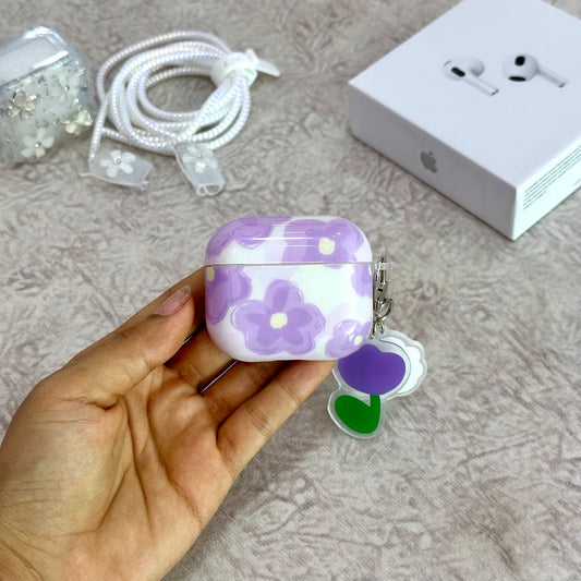 P AirPods serie 3 Flores moradas