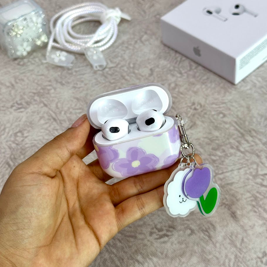 P AirPods serie 3 Flores moradas