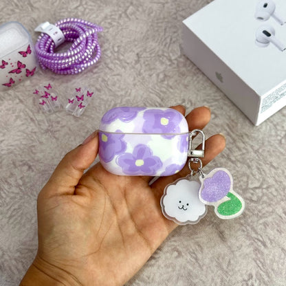P AirPods Pro2 flores moradas