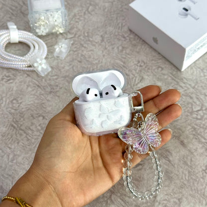 P AirPods serie 4 mariposas blancas