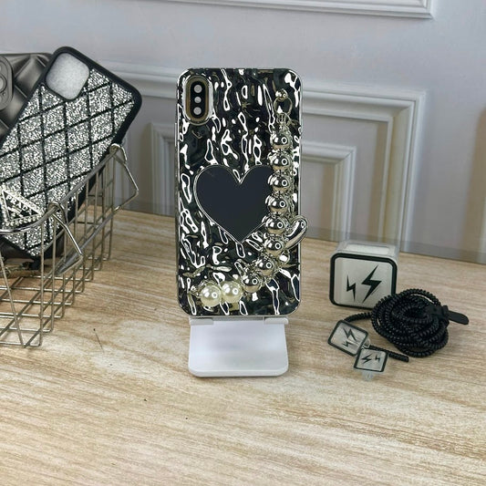 CASE PLATA CORAZON Y STRAP IPH XR