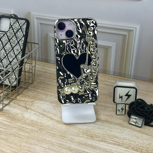 CASE PLATA CORAZON Y STRAP IPH 13/14