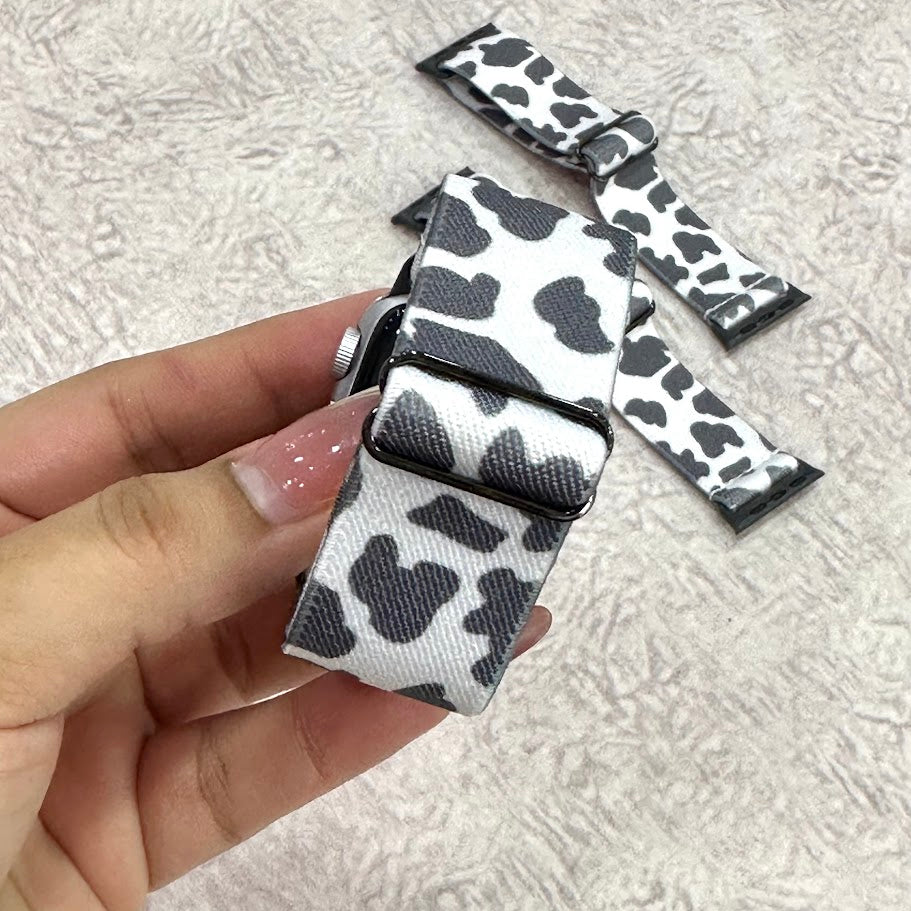 Manillas tejidas animal print gris