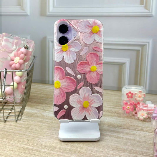 Flores rosa metal IPH 16 PLUS