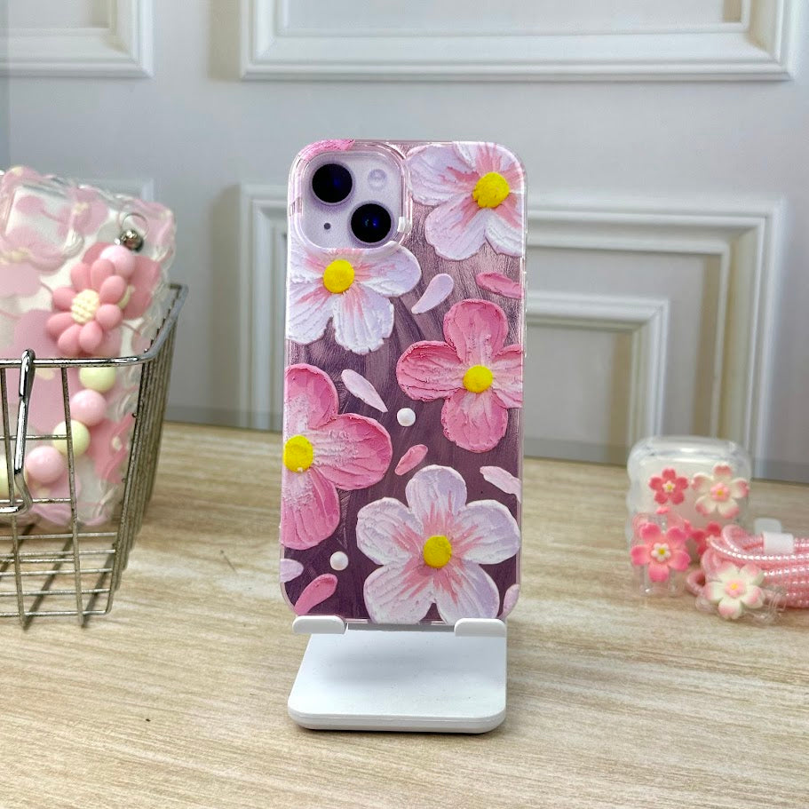 FLORES ROSA METAL IPH 14/15 PLUS