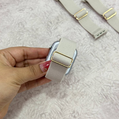 Manillas tejidas beige