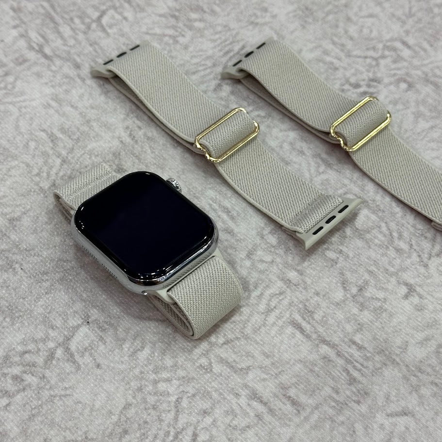 Manillas tejidas beige