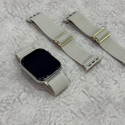Manillas tejidas beige