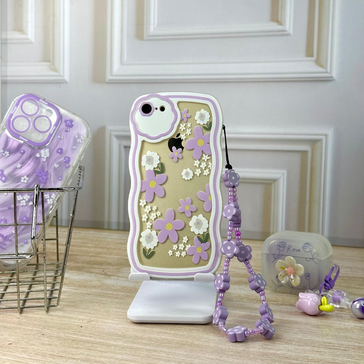 Flowers moradas + strap IPH 7/8