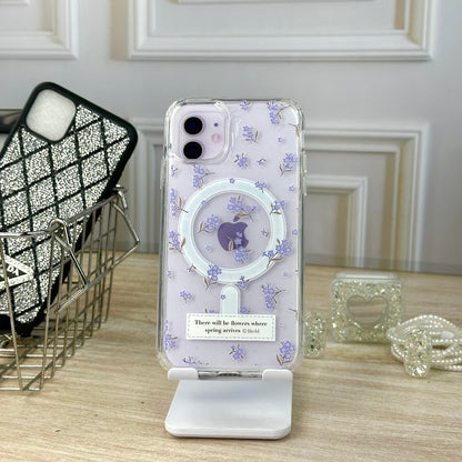 Combo wallet flores lila IPH 12