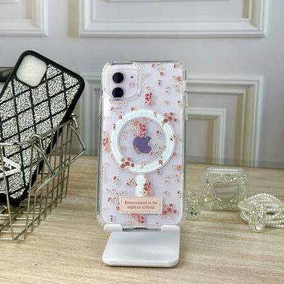 Combo wallet flores rosa IPH 12