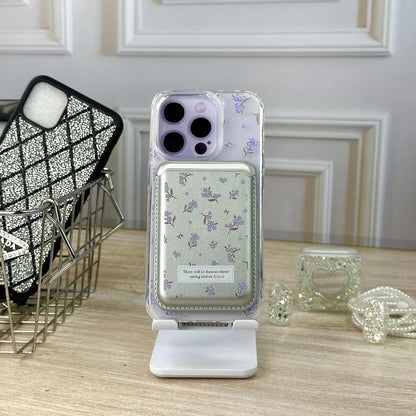 Combo wallet flores lila IPH 14 PRO