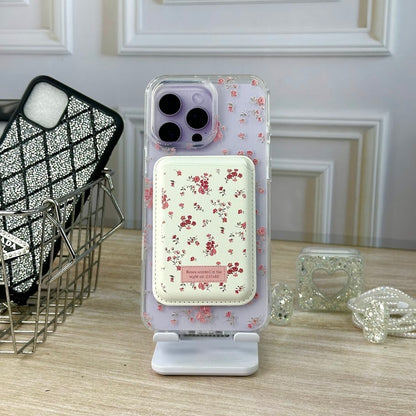 Combo wallet flores rosa IPH 16 PRO MAX