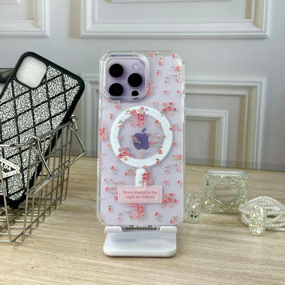 Combo wallet flores rosa IPH 14 PRO MAX