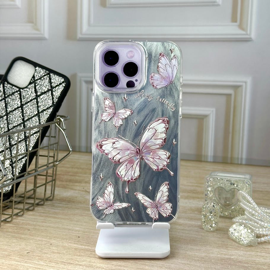Mariposa metal rosa IPH 16 PRO MAX