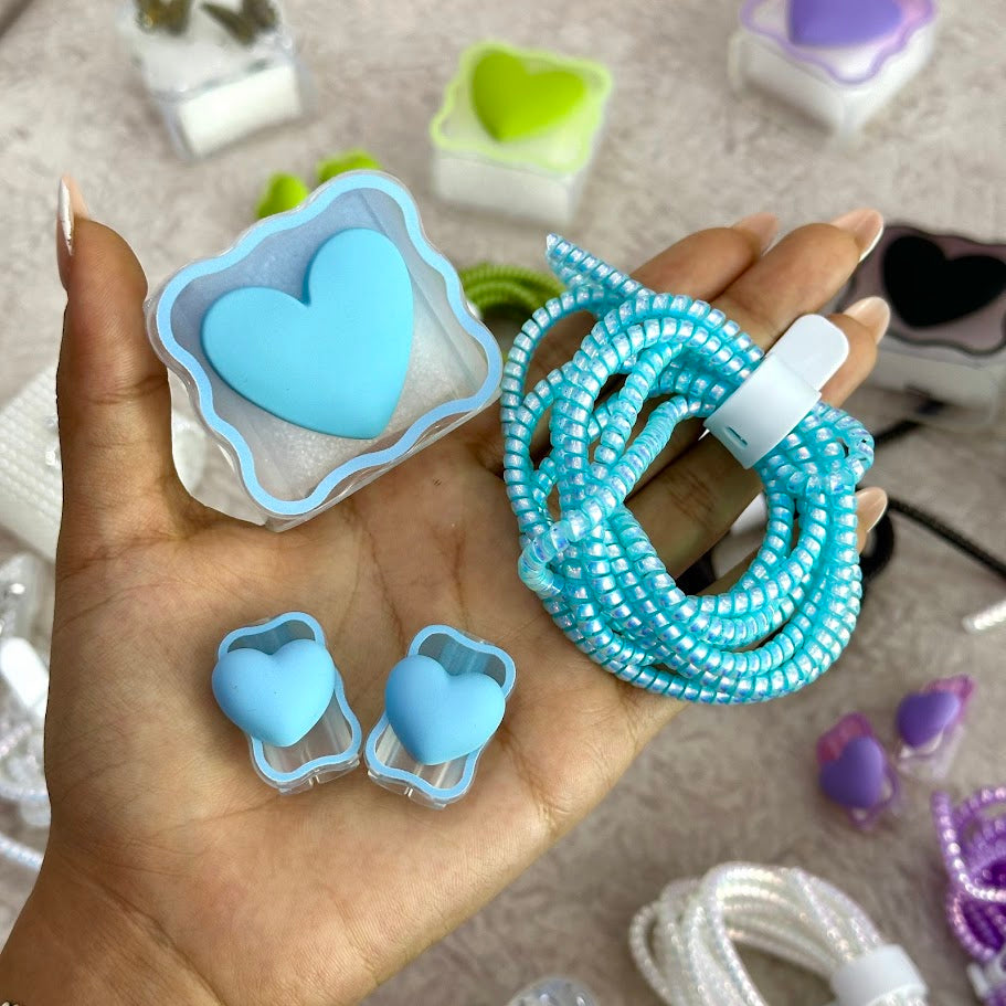 Protector de cargador corazon azul 3D