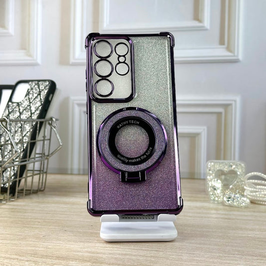 GLITTER MORADO Y SOPORTE SM S25 ULTRA