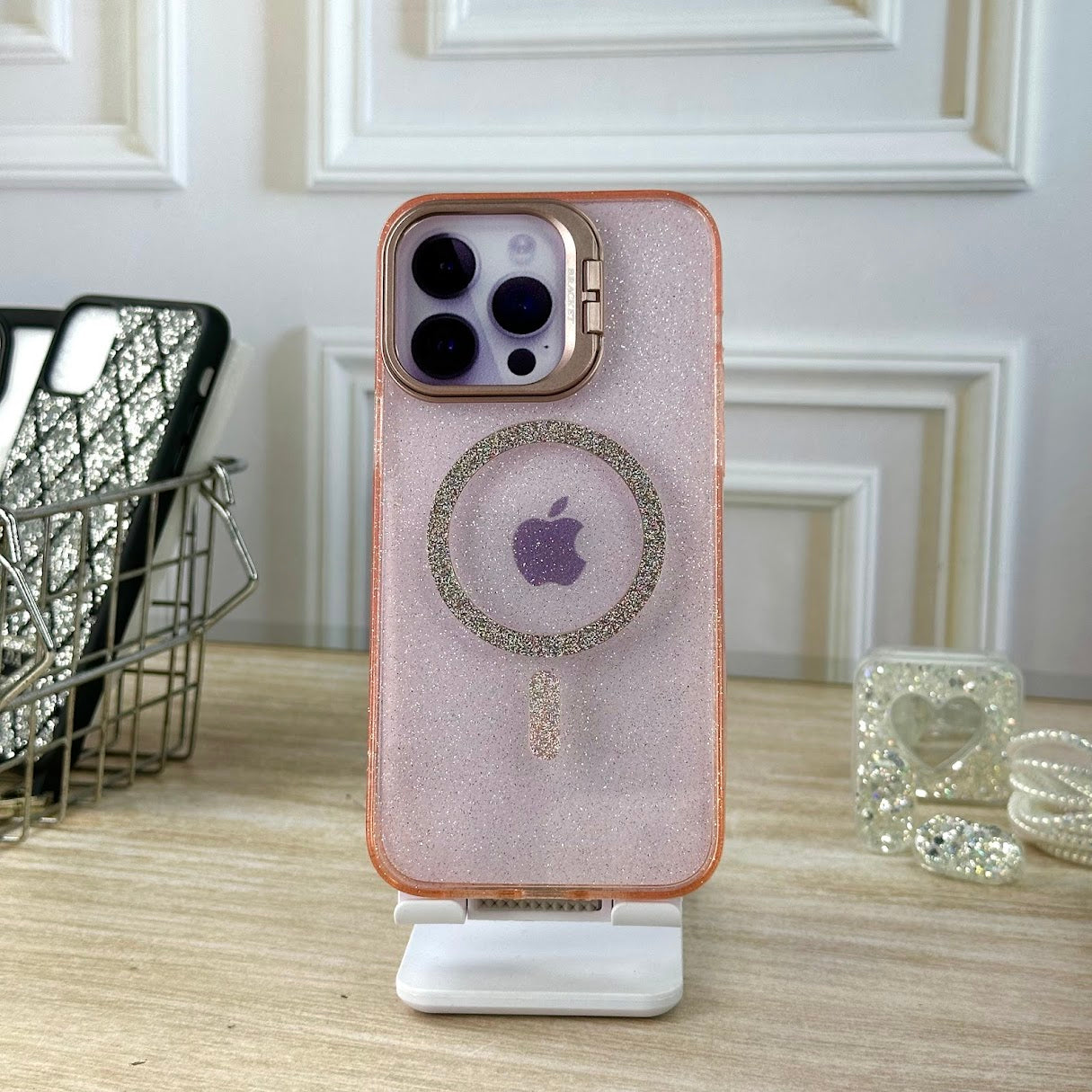 Combo glitter rosado IPH 15 PRO MAX